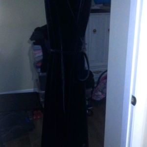 Black long suede dress